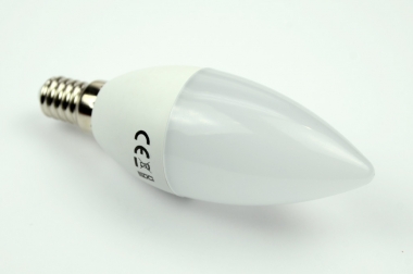 E14 LED-Kerze 400 Lm. 230V AC/DC kaltweiss 3,7 W 24 Stundenbetrieb DC-kompatibel 