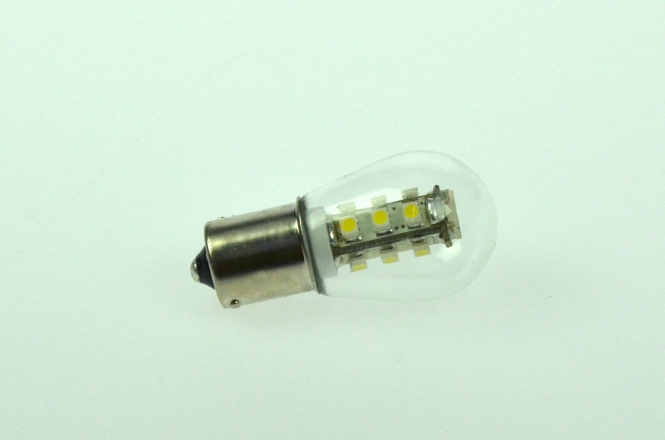 BA15S LED-Miniglobe 150 Lm. 12V AC/DC kaltweiss 1,6W dimmbar DC-kompatibel 