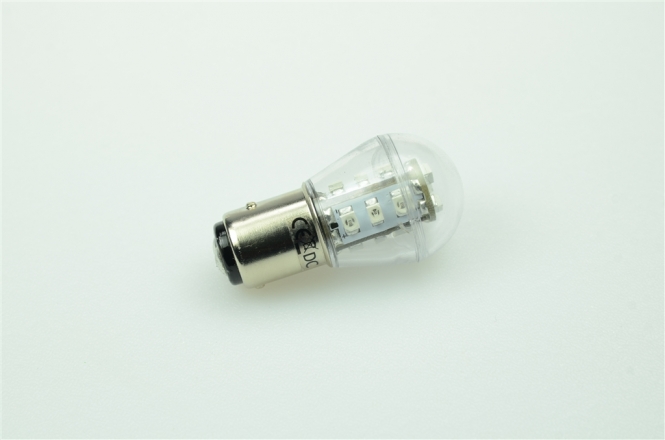 BAY15D LED-Miniglobe 27 Lm. 12V AC/DC Rot 0,7W dimmbar DC-kompatibel 