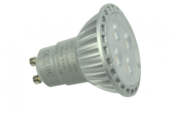 GU10 LED-Spot PAR16 350 Lm. 230V AC kaltweiss 5W dimmbar 
