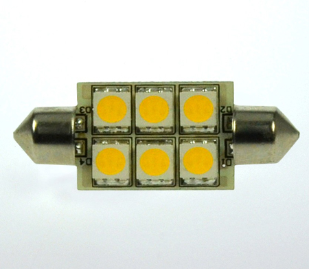 S8x37 LED-Soffitte 100 Lm. 12V AC/DC warmweiss 1W dimmbar DC-kompatibel 